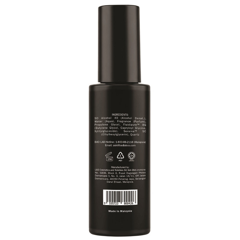 BAD LAB Call To Arms back bottle with ingredients list on a white background