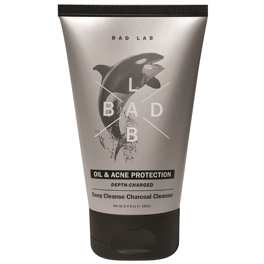 BAD LAB Depth Charged Deep Cleanse Charcoal Cleanser 100ml bottle on a clean white background.