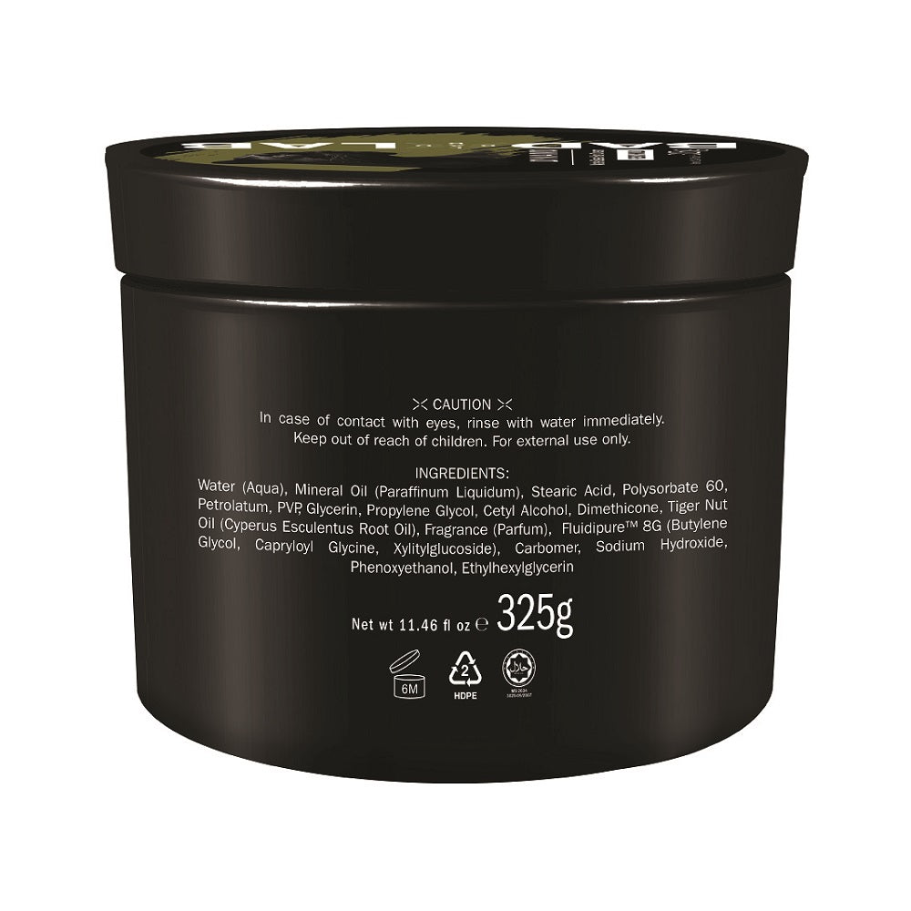 Back label of BAD LAB Dynamo Water-Based Hair Cream showing usage directions and ingredients.