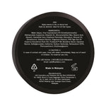 Back label of BAD LAB Lock and Load Spiky Hair Wax sowing ingredients list and how to use