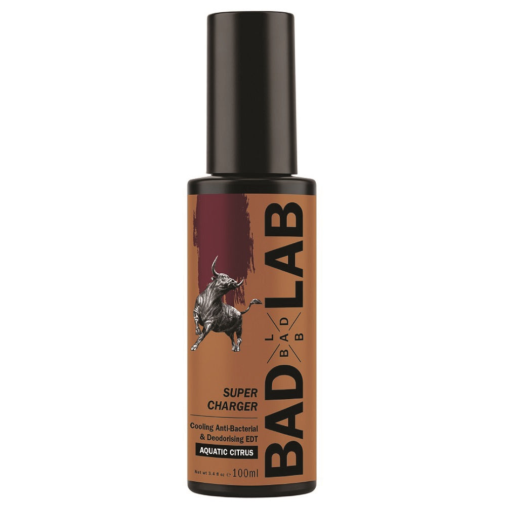 BAD LAB Supercharger Cooling Anti-Bacterial and Deodorising EDT 100ml bottle and packaging.
