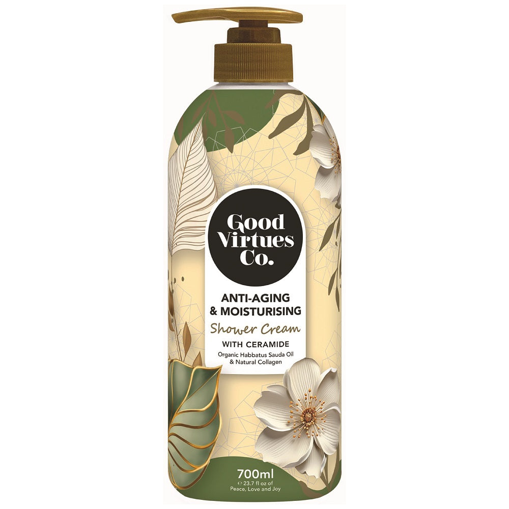 Good Virtues Co. Anti-Aging and Moisturising Shower Cream 700ml bottle front view