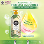 Good Virtues Co. Anti-Aging and Moisturising Shower Cream 700ml on a green background