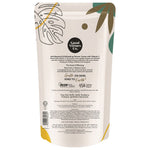 Ingredients and directions on back of Good Virtues Co. Anti-Bacterial Shower Cream Refill pack