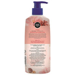 Close-up of the back label of Good Virtues Co. Firming Hand and Body Lotion showing ingredients and usage method.