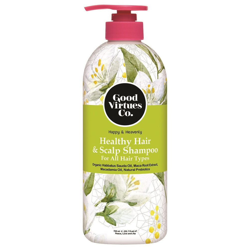 Good Virtues Co. Healthy Hair and Scalp Shampoo 700ml bottle front view.