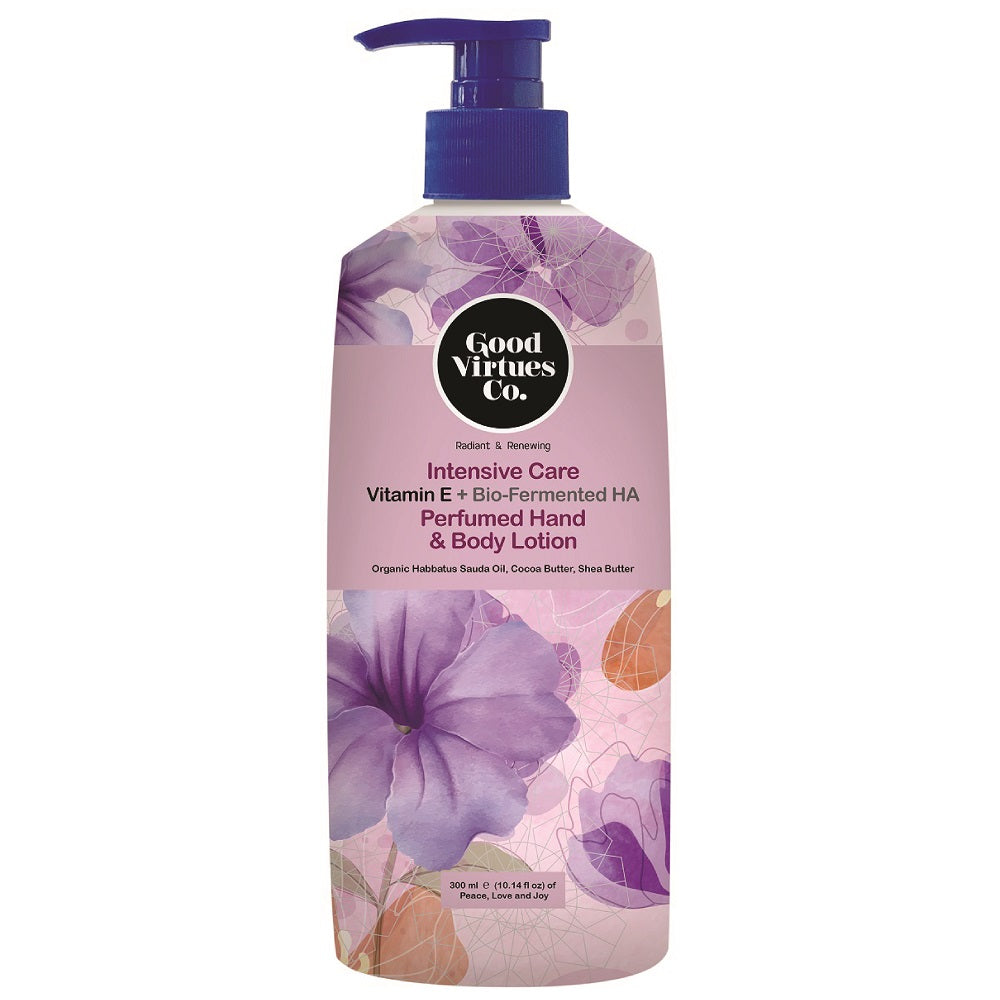 Good Virtues Co. Intensive Care Perfumed Hand and Body Lotion 300ml bottle, front view on a white background.