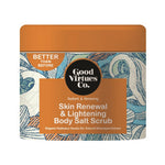 Good Virtues Co. Skin Renewal and Lightening Body Salt Scrub 200g tub on a clean background.