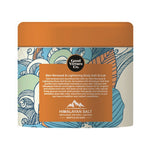 Side of Good Virtues Co. Body Salt Scrub 200g packaging showing its benefits.
