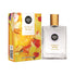 Good Virtues Co. Yuzu and Musk Eau De Toilette 50ml bottle next to its packaging box, showing the vibrant yellow and floral design.