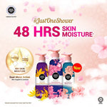 Three types of perfumed shower cream by Good Virtues Co.