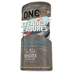 ONE Extended Pleasures 12s condom box front packaging on a clean background
