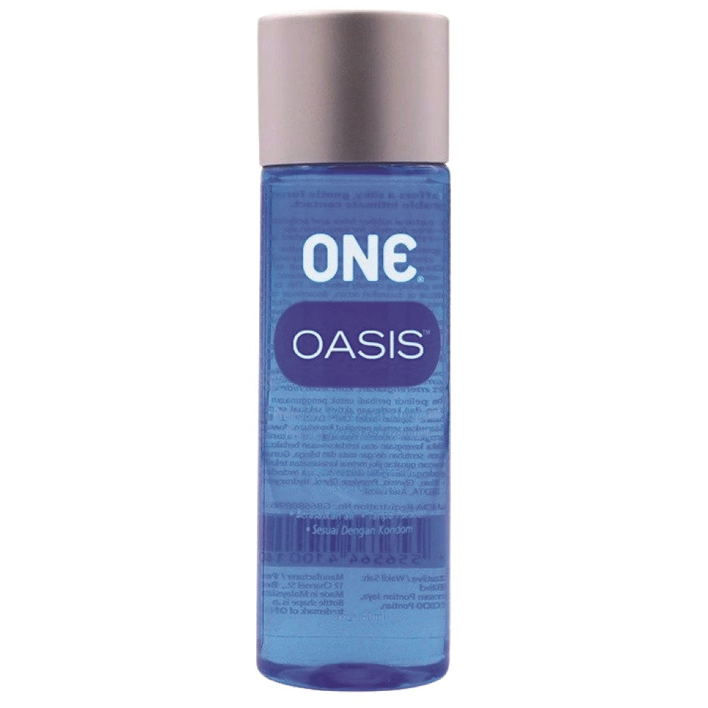ONE Oasis Premium Personal Lubricant 60ml bottle on a clean white background.