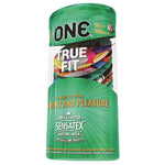 Front view of ONE True Fit Condoms 12-pack box