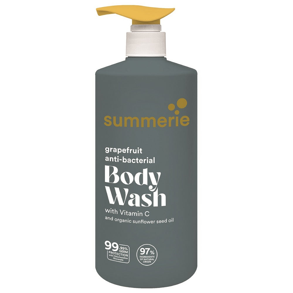 SUMMERIE Grapefruit Anti-Bacterial Body Wash bottle against a clean white background.