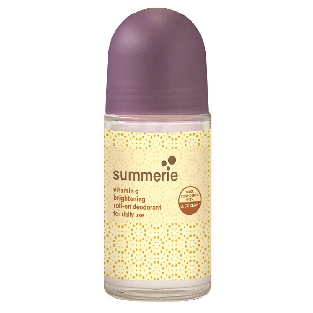SUMMERIE Vitamin C Brightening Roll-On Deodorant 50ml bottle against a white background.